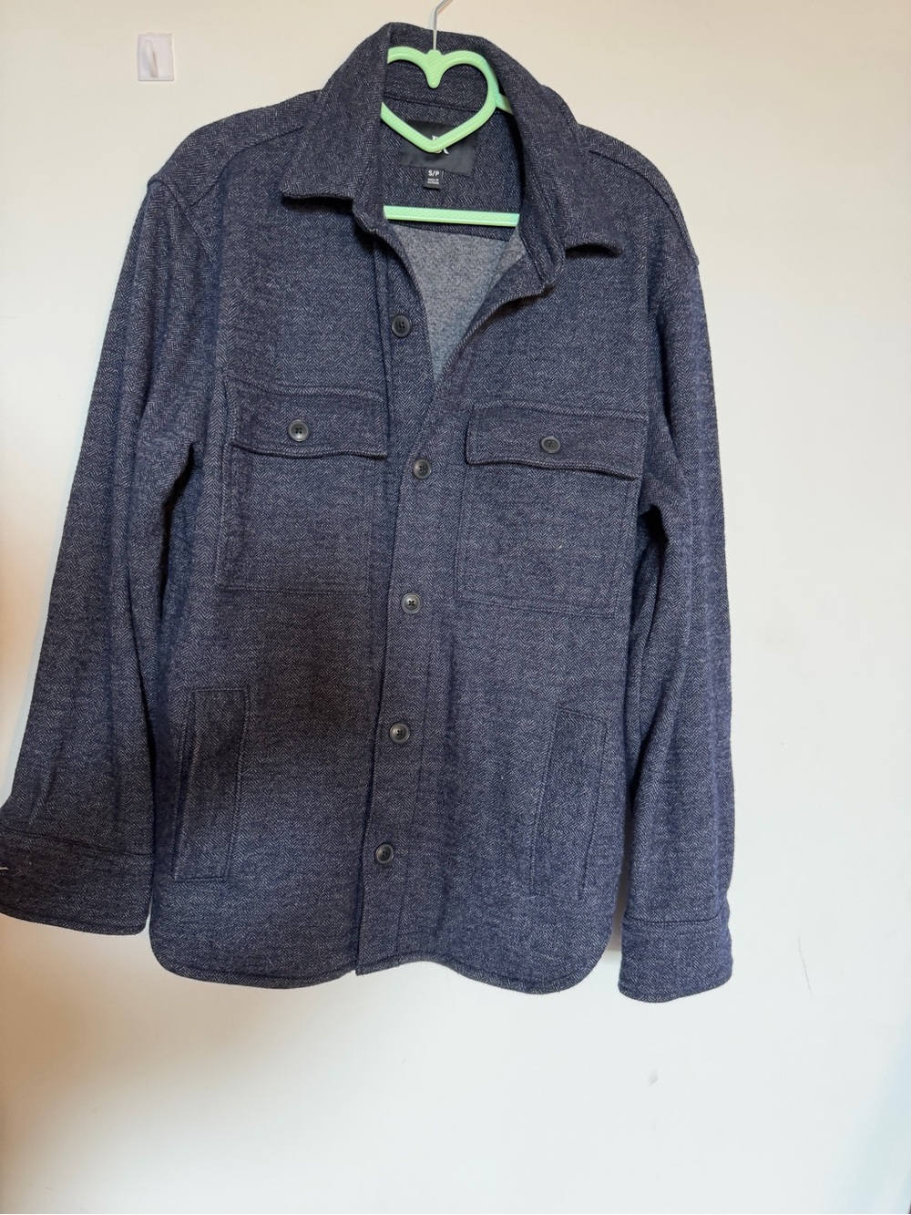 Banana Republic Dark Navy Button-Front Shirt Jacket